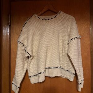 Cozy Cream Zara Sweater with Black Accents